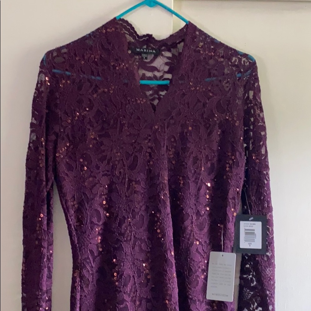 Purple And Tan sequin dresses